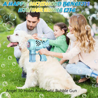 HKM-783187 Automatic 10-Hole Bubble Blower Toy for Kids – Fun Outdoor Bubble Play