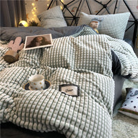 HKM-783251 Dark Gray Cut Velvet Bed Linen Set - Four Pieces, Solid Polyester, Multiple Sizes Available