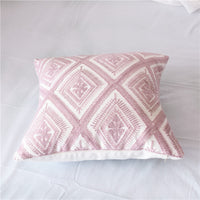 HKM-783315 Geometric Cotton Embroidered Pillowcase, 45x45cm, Colorful Modern Design with Invisible Zipper