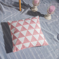 HKM-783315 Geometric Cotton Embroidered Pillowcase, 45x45cm, Colorful Modern Design with Invisible Zipper