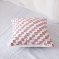 HKM-783315 Geometric Cotton Embroidered Pillowcase, 45x45cm, Colorful Modern Design with Invisible Zipper