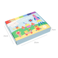 HKM-783507 180-Piece Wooden Tangram Puzzle – Educational 3D Game Toy for Kids Aged 3+ with Animal Shapes