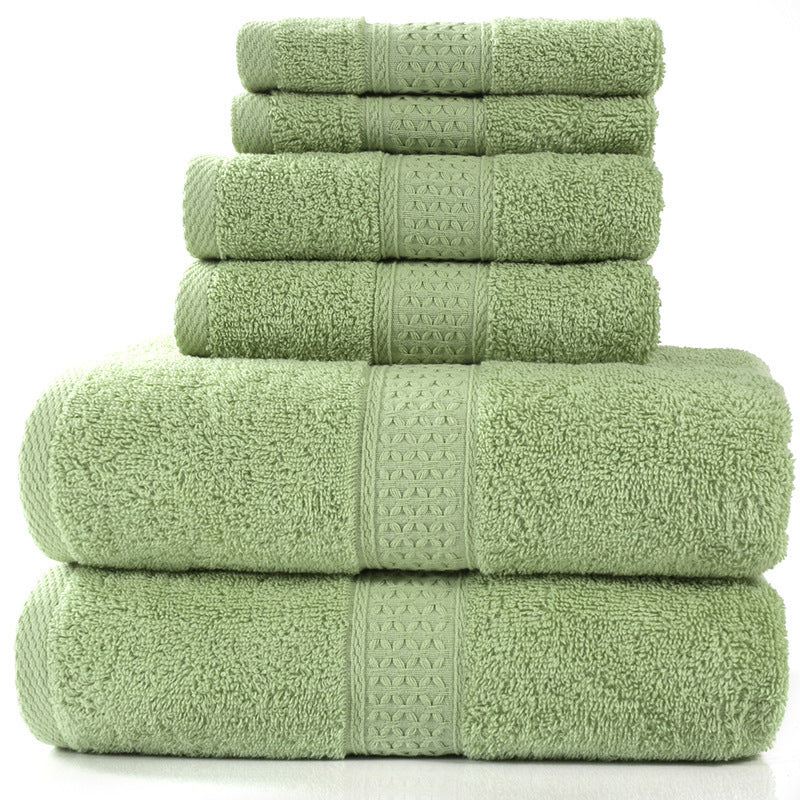 HKM-783507 Cotton Towel Set - Bath Towel (140x70cm), Hand Towel (33x73cm), Square Towel (33x33cm) - 3 or 6 Pieces
