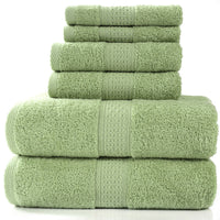 HKM-783507 Cotton Towel Set - Bath Towel (140x70cm), Hand Towel (33x73cm), Square Towel (33x33cm) - 3 or 6 Pieces