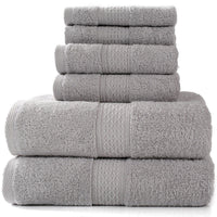 HKM-783507 Cotton Towel Set - Bath Towel (140x70cm), Hand Towel (33x73cm), Square Towel (33x33cm) - 3 or 6 Pieces