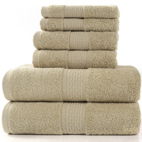 HKM-783507 Cotton Towel Set - Bath Towel (140x70cm), Hand Towel (33x73cm), Square Towel (33x33cm) - 3 or 6 Pieces