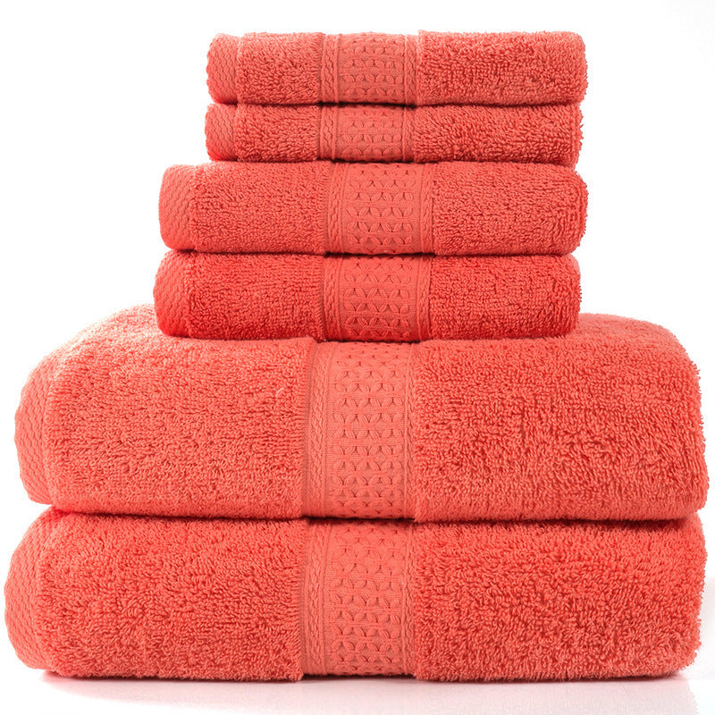 HKM-783507 Cotton Towel Set - Bath Towel (140x70cm), Hand Towel (33x73cm), Square Towel (33x33cm) - 3 or 6 Pieces