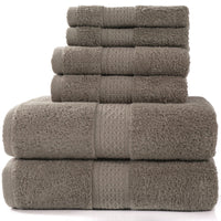 HKM-783507 Cotton Towel Set - Bath Towel (140x70cm), Hand Towel (33x73cm), Square Towel (33x33cm) - 3 or 6 Pieces