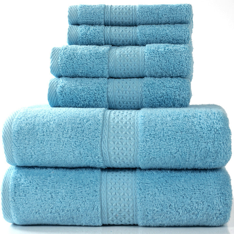HKM-783507 Cotton Towel Set - Bath Towel (140x70cm), Hand Towel (33x73cm), Square Towel (33x33cm) - 3 or 6 Pieces