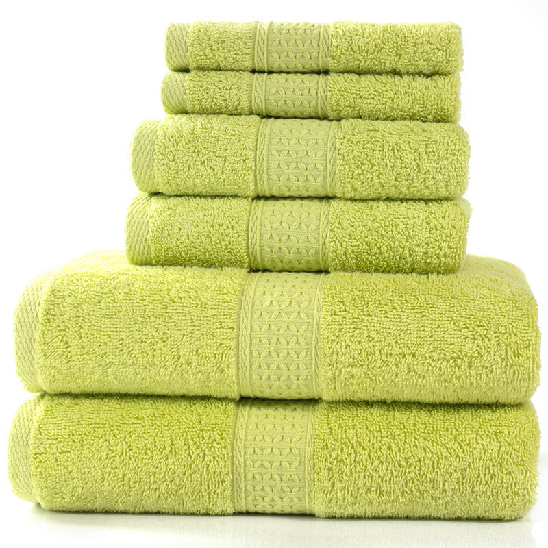 HKM-783507 Cotton Towel Set - Bath Towel (140x70cm), Hand Towel (33x73cm), Square Towel (33x33cm) - 3 or 6 Pieces