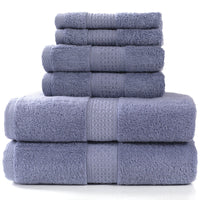 HKM-783507 Cotton Towel Set - Bath Towel (140x70cm), Hand Towel (33x73cm), Square Towel (33x33cm) - 3 or 6 Pieces