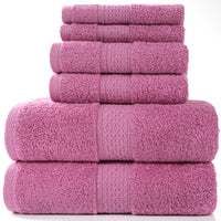 HKM-783507 Cotton Towel Set - Bath Towel (140x70cm), Hand Towel (33x73cm), Square Towel (33x33cm) - 3 or 6 Pieces