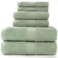 HKM-783507 Cotton Towel Set - Bath Towel (140x70cm), Hand Towel (33x73cm), Square Towel (33x33cm) - 3 or 6 Pieces