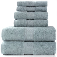 HKM-783507 Cotton Towel Set - Bath Towel (140x70cm), Hand Towel (33x73cm), Square Towel (33x33cm) - 3 or 6 Pieces