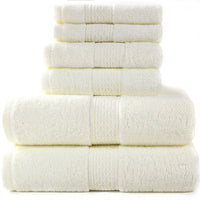 HKM-783507 Cotton Towel Set - Bath Towel (140x70cm), Hand Towel (33x73cm), Square Towel (33x33cm) - 3 or 6 Pieces