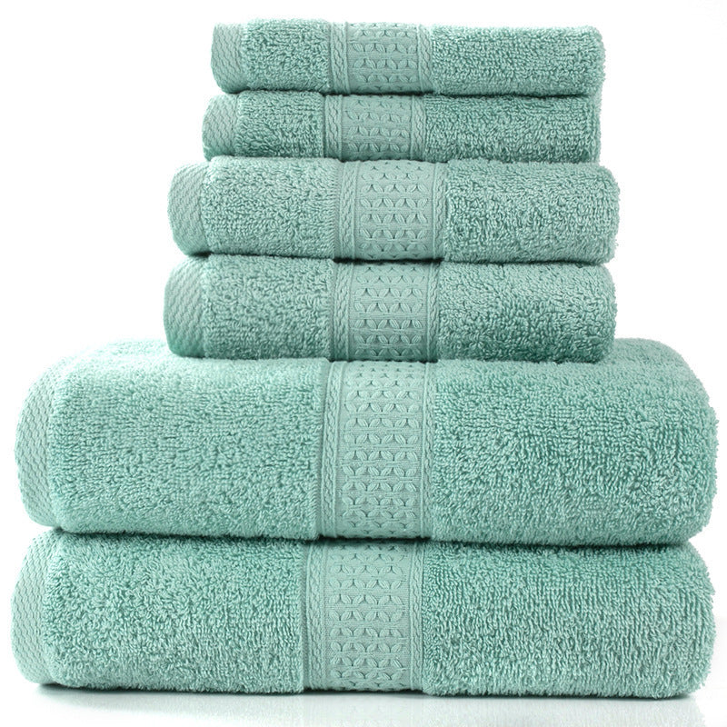 HKM-783507 Cotton Towel Set - Bath Towel (140x70cm), Hand Towel (33x73cm), Square Towel (33x33cm) - 3 or 6 Pieces