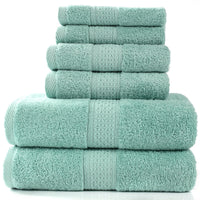 HKM-783507 Cotton Towel Set - Bath Towel (140x70cm), Hand Towel (33x73cm), Square Towel (33x33cm) - 3 or 6 Pieces