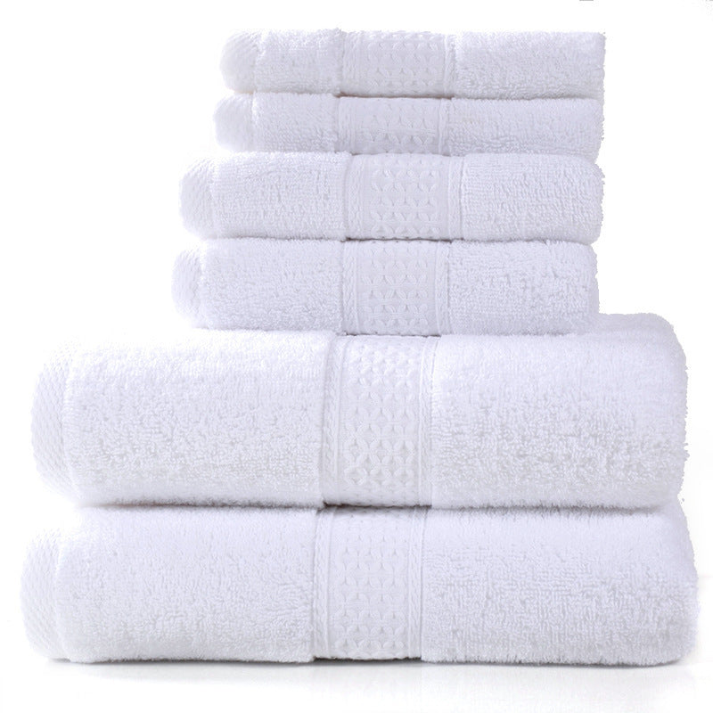 HKM-783507 Cotton Towel Set - Bath Towel (140x70cm), Hand Towel (33x73cm), Square Towel (33x33cm) - 3 or 6 Pieces