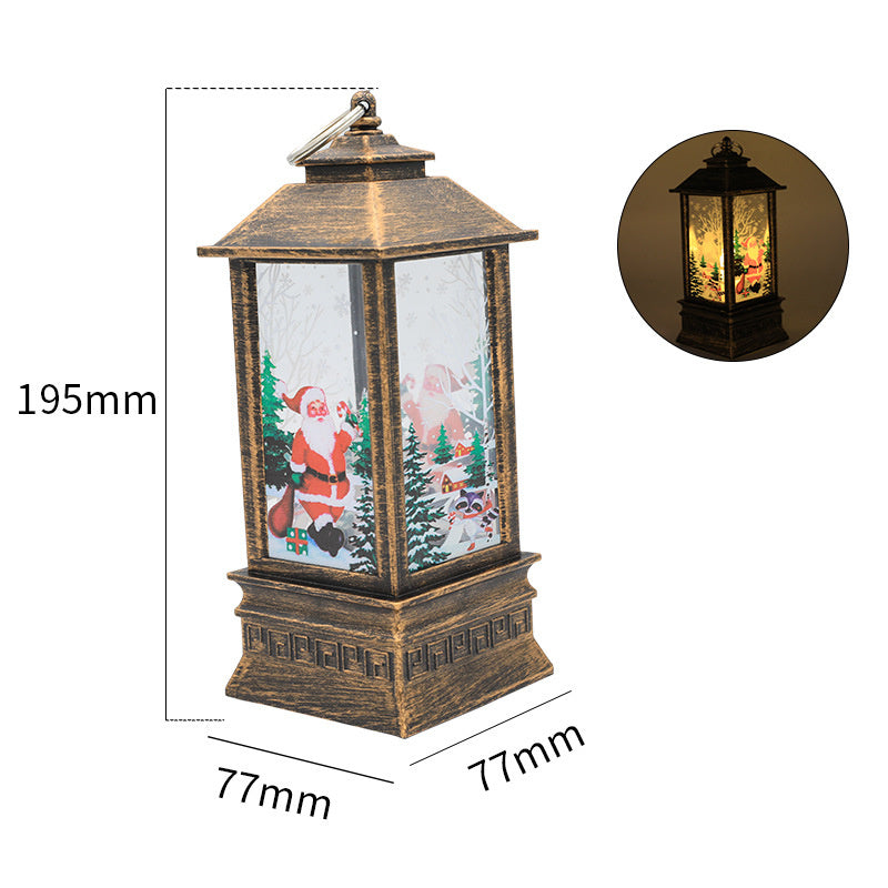 HKM-783699 Bronze Santa Claus LED Candle Lantern - Elegant Christmas Decorative Table Lamp
