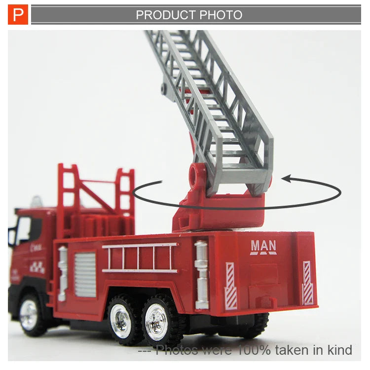HKM-783891 1:43 Scale Metal RC Die-Cast Fire Truck Remote Control Toy for Kids 5-7 Years
