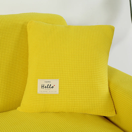 HKM-783891 Corn Velvet Pillow Cover in Solid Colors - Modern Simple Design, 42x42 cm