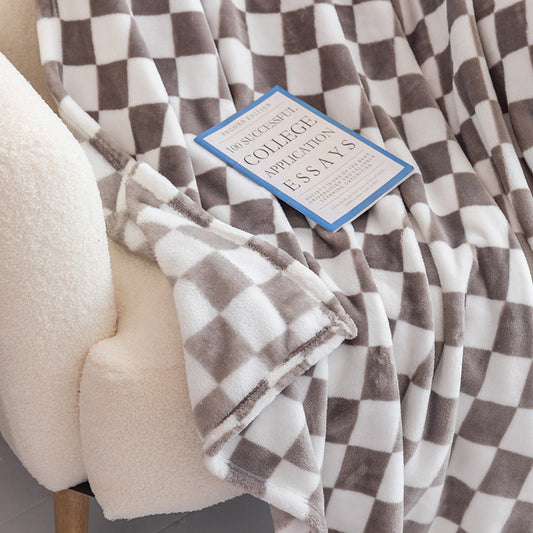 HKM-784083 Checkerboard Facecloth Blanket in Polyester - Various Sizes and Colors Available