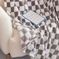 HKM-784083 Checkerboard Facecloth Blanket in Polyester - Various Sizes and Colors Available