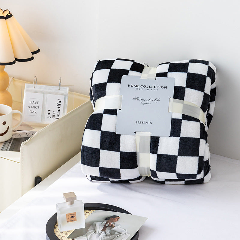 HKM-784083 Checkerboard Facecloth Blanket in Polyester - Various Sizes and Colors Available