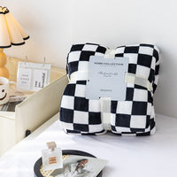 HKM-784083 Checkerboard Facecloth Blanket in Polyester - Various Sizes and Colors Available