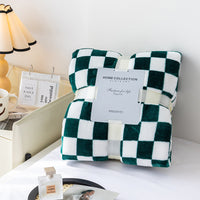 HKM-784083 Checkerboard Facecloth Blanket in Polyester - Various Sizes and Colors Available