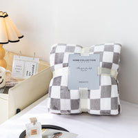 HKM-784083 Checkerboard Facecloth Blanket in Polyester - Various Sizes and Colors Available