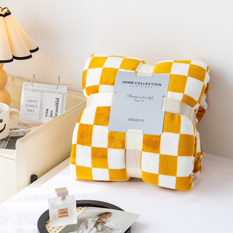 HKM-784083 Checkerboard Facecloth Blanket in Polyester - Various Sizes and Colors Available