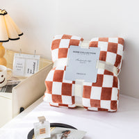 HKM-784083 Checkerboard Facecloth Blanket in Polyester - Various Sizes and Colors Available
