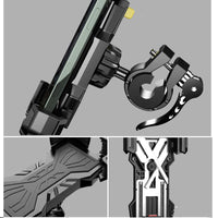 HKM-784147 Aluminum Alloy Mobile Phone Holder for Cars, Bicycles, and Motorcycles - Creative Push-Pull Design