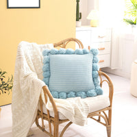 HKM-784147 Nordic Knitted Big Ball Pillow - Soft Polyester Fiber Cushion in Multiple Colors
