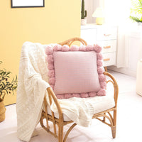 HKM-784147 Nordic Knitted Big Ball Pillow - Soft Polyester Fiber Cushion in Multiple Colors