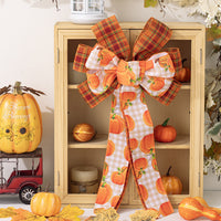 HKM-784211 Thanksgiving Decorative Pendants for Home - Polyester Bow Styles A, B, C