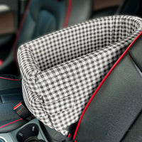 HKM-784275 Fashionable Pet Car Going Out Dog Kennel - Pink, Curry, Green & Black Plaid, 42*22*20CM
