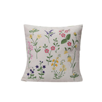 HKM-784403 Fashion Minimalist Embroidered Pillow with Botanical Design and Herbage Patterns