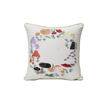 HKM-784403 Fashion Minimalist Embroidered Pillow with Botanical Design and Herbage Patterns