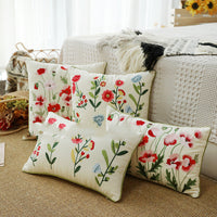 HKM-784403 Fashion Minimalist Embroidered Pillow with Botanical Design and Herbage Patterns
