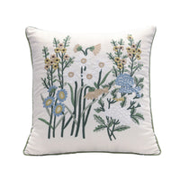 HKM-784403 Fashion Minimalist Embroidered Pillow with Botanical Design and Herbage Patterns