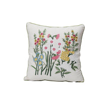 HKM-784403 Fashion Minimalist Embroidered Pillow with Botanical Design and Herbage Patterns