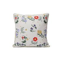 HKM-784403 Fashion Minimalist Embroidered Pillow with Botanical Design and Herbage Patterns