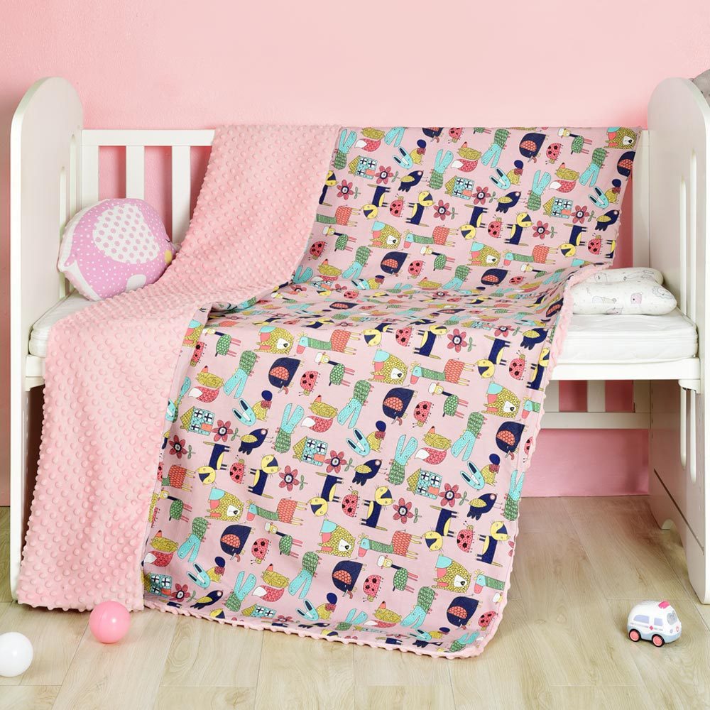 HKM-784403 Soft Cotton Cartoon Baby Blanket - Light and Cozy Quilt in Various Designs