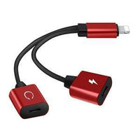 HKM-784467 Dual Lightning Adapter Cable for Music and Charging – Aluminum Alloy and TPE Material, Compatible with iOS 11 Systems