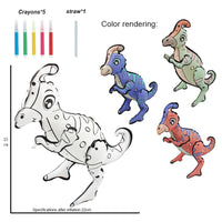 HKM-784659 DIY Hand Painted Inflatable Dinosaur Balloon Toy for Kids, Educational Craft Toy, Gender Neutral