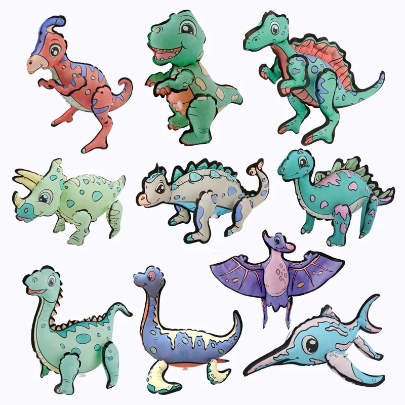 HKM-784659 DIY Hand Painted Inflatable Dinosaur Balloon Toy for Kids, Educational Craft Toy, Gender Neutral