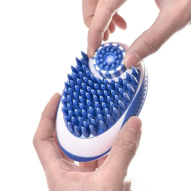 HKM-784787 Silicone Bath and Massage Brush for Cats and Dogs – Compact Design with Storage for Bath Liquid
