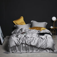 HKM-784851 Tencel Silk Duvet Cover Set in Various Sizes, Soft Plain Weave, Includes Pillowcases